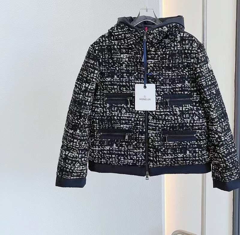 몽클레어 여성 패널 트위드 재킷 패딩(여성용)