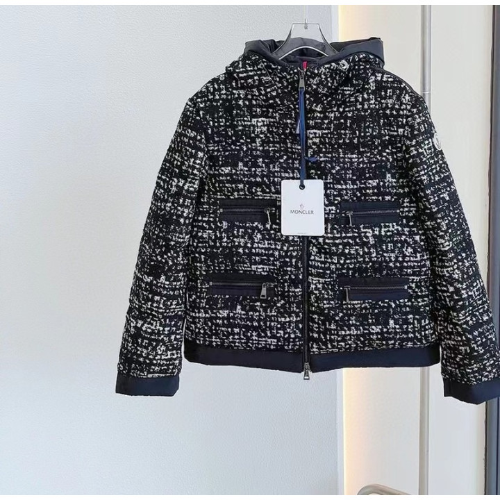 몽클레어 여성 패널 트위드 재킷 패딩(여성용)