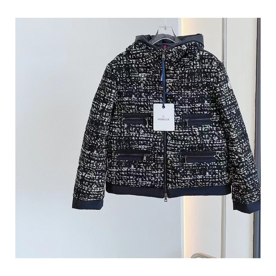 몽클레어 여성 패널 트위드 재킷 패딩(여성용)