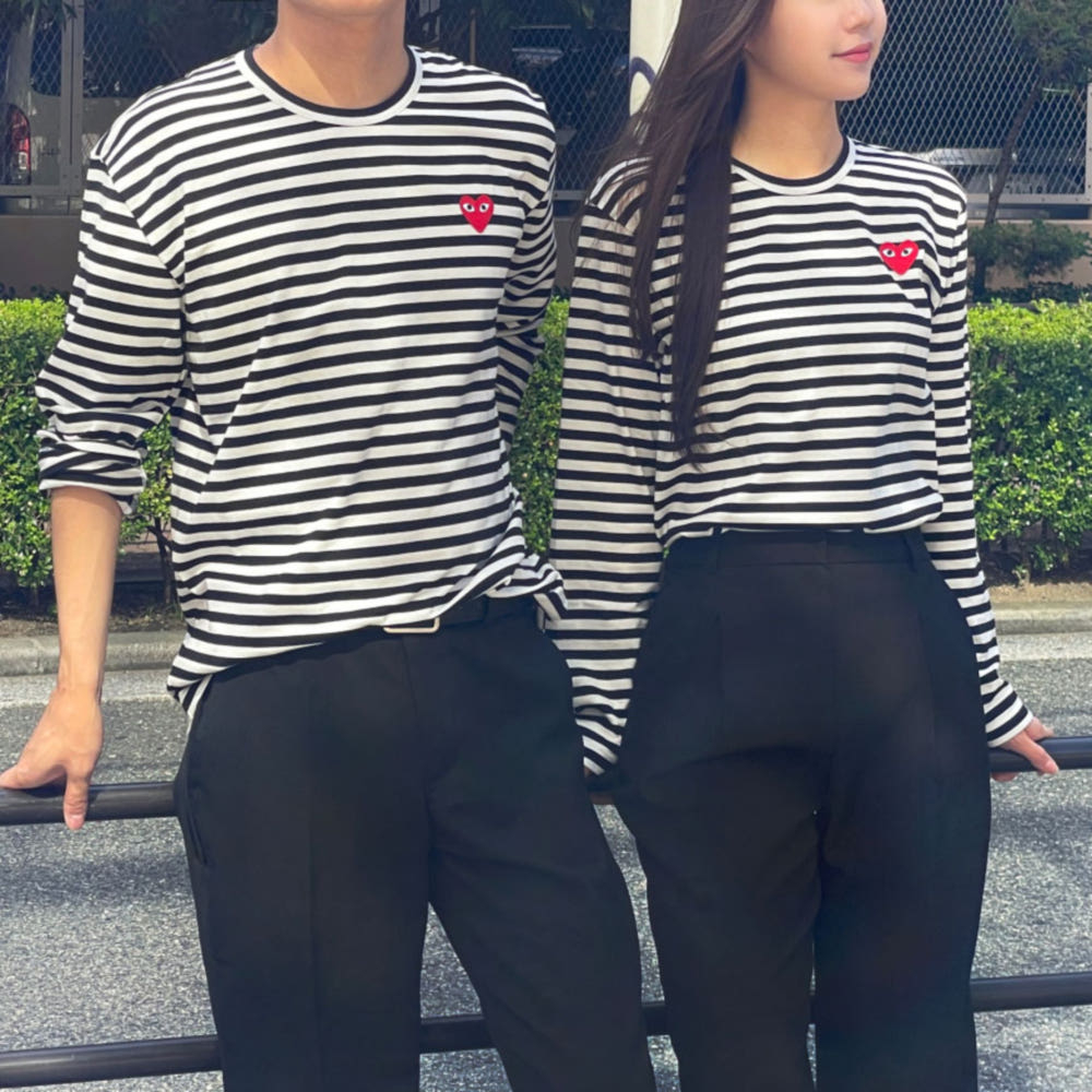 꼼데가르송 보더티 레드와펜 남녀공용 AX-T164-051