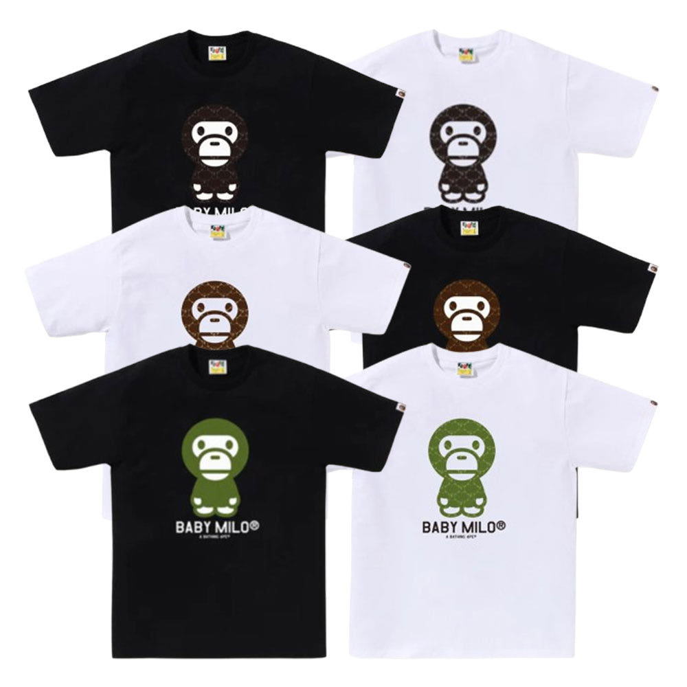 베이프 컬리지 모노그램 베이비 마일로 티셔츠 6컬러 2L30110008