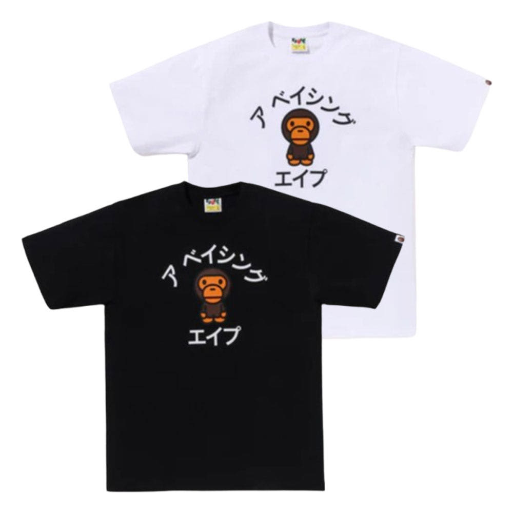 베이프 베이비 마일로 칼리지 반팔티 2컬러 2L22110007