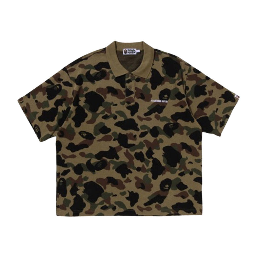 베이프 1ST 카모 자카드 로고 릴렉스핏 폴로 셔츠 그린 1L80112302