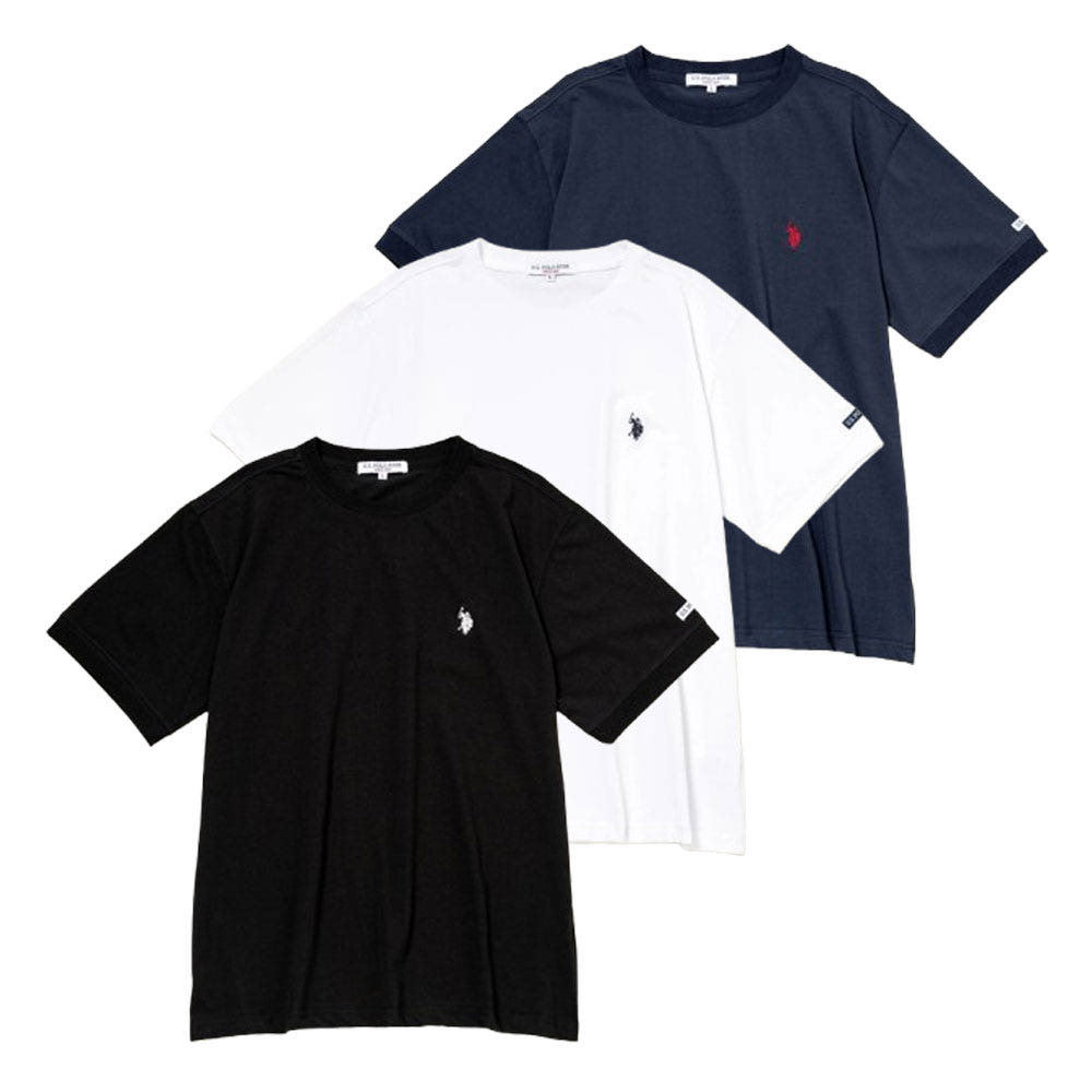 U.S. POLO ASSN. 유에스폴로에센 접촉 냉감 더블 호스맨 자수 반소매 티셔츠 3컬러 PLM52201DQ