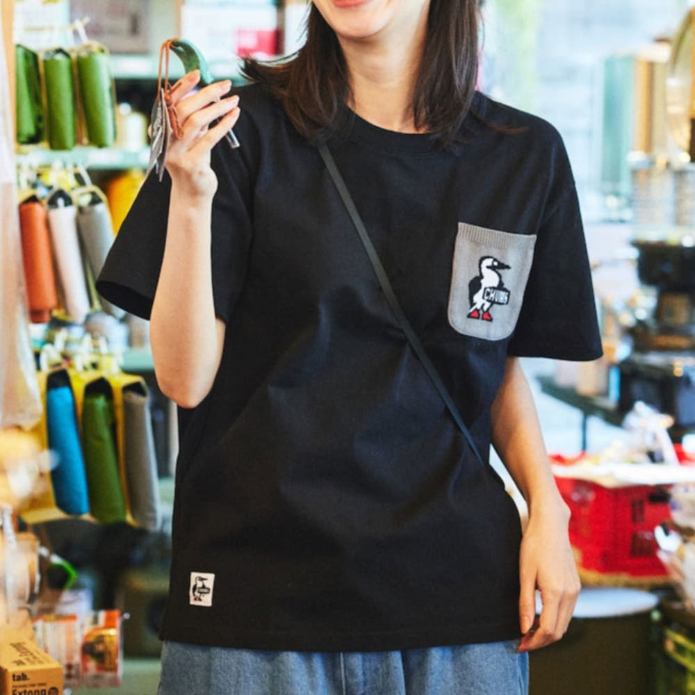 프릭스스토어 별주 CHUMS 부비버드 니트 포켓 크루넥 티셔츠 4컬러 1226180500650