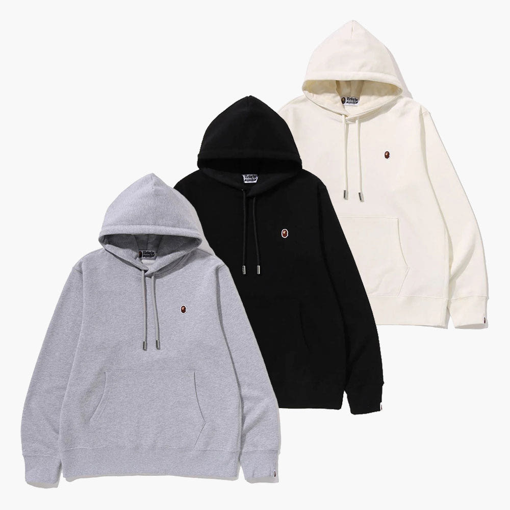 베이프 원 포인트 레귤러 핏 풀오버 후드티 3컬러 1M30114306