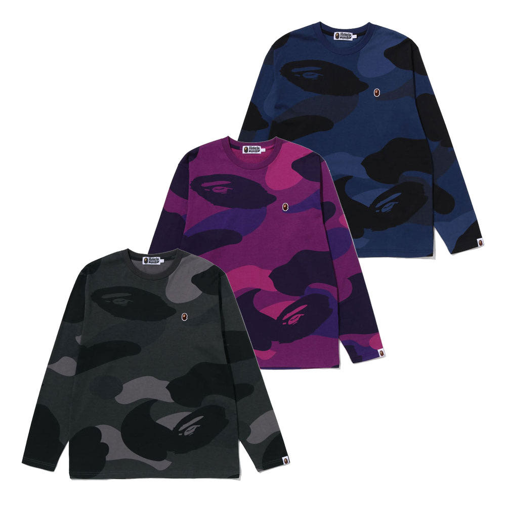 베이프 메가 컬러 카모 원 포인트 롱슬리브 티셔츠 3컬러 1L80111008