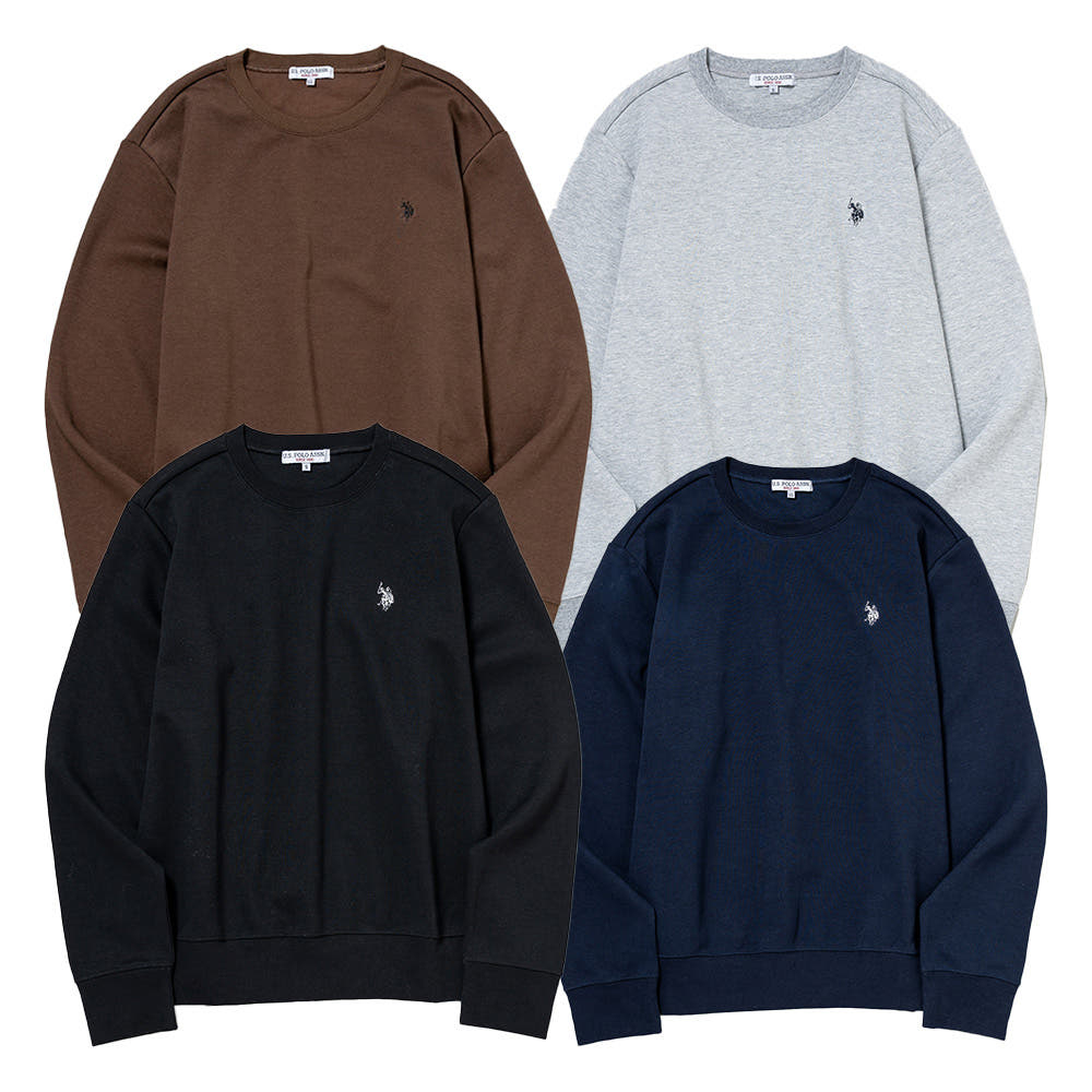 U.S. POLO ASSN. 유에스폴로에센 더블 호스맨 자수 스웨트 4컬러 PLM53328