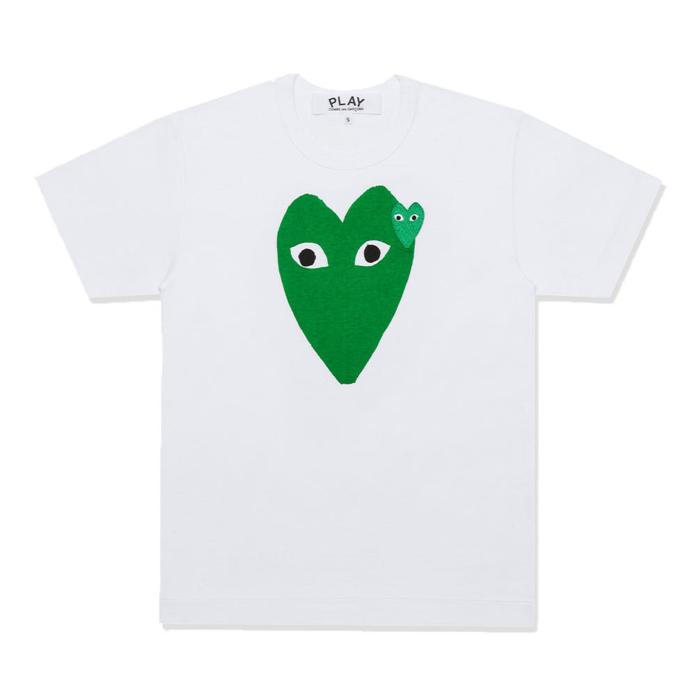 꼼데가르송 PLAY CDG 반팔티 남녀공용 화이트 AX-T060-051