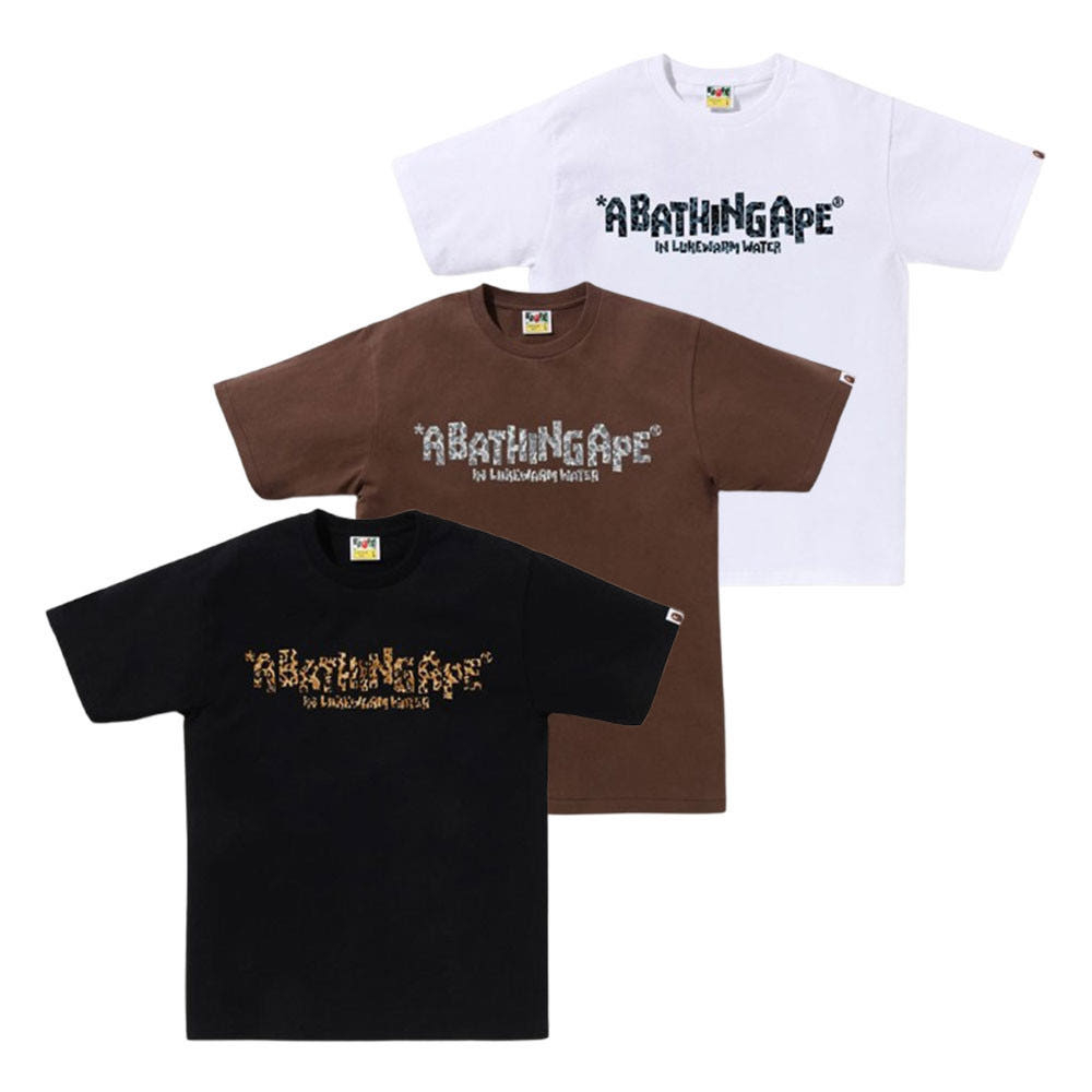 베이프 와일드 레오파드 패턴 프리머티브 로고 티셔츠 3컬러 1L80110043