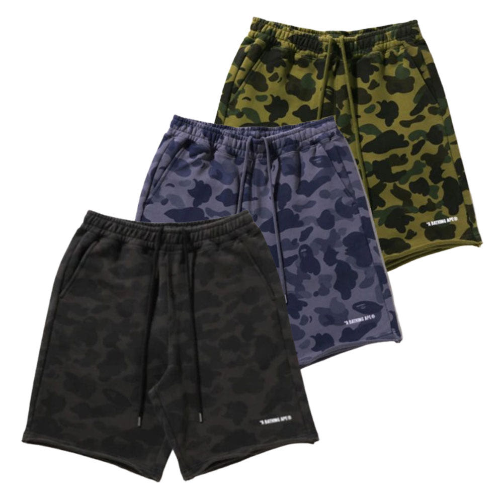 베이프 1ST 카모 해비 워시드 릴렉스핏 스웻 숏 팬츠 3컬러 1L30153323