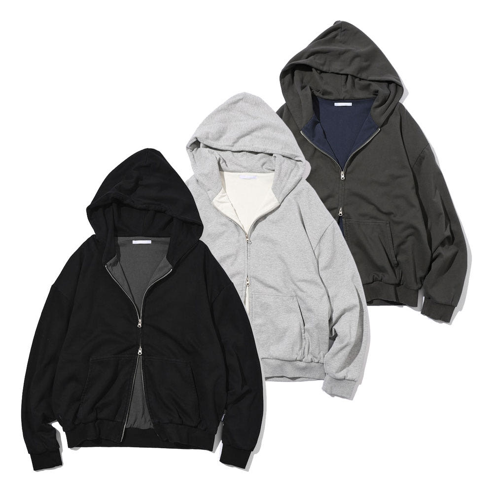 퍼스트핸드 배색 릴랙스 핏 더블 페이스 집업 후디 3컬러 3324234400001