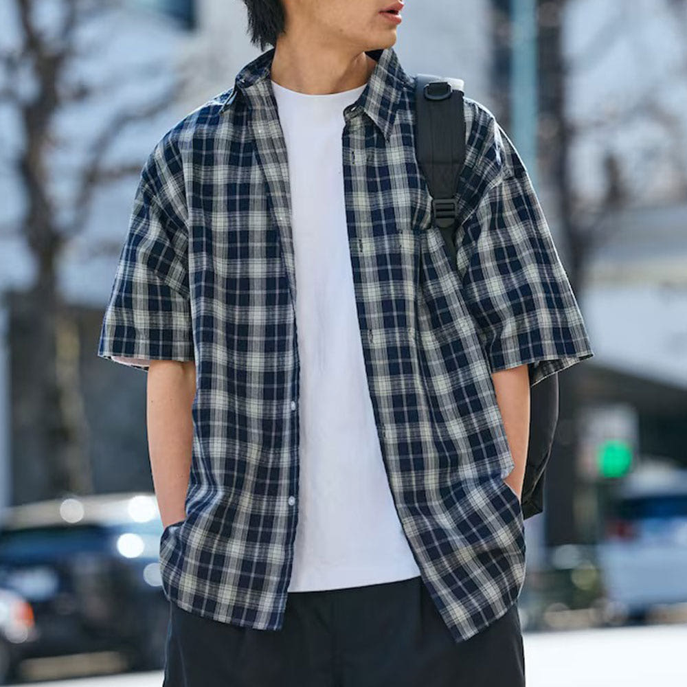 프릭스스토어 릴랙스핏 레귤러 카라 시어 사커 반소매 셔츠 5컬러 1205248900152