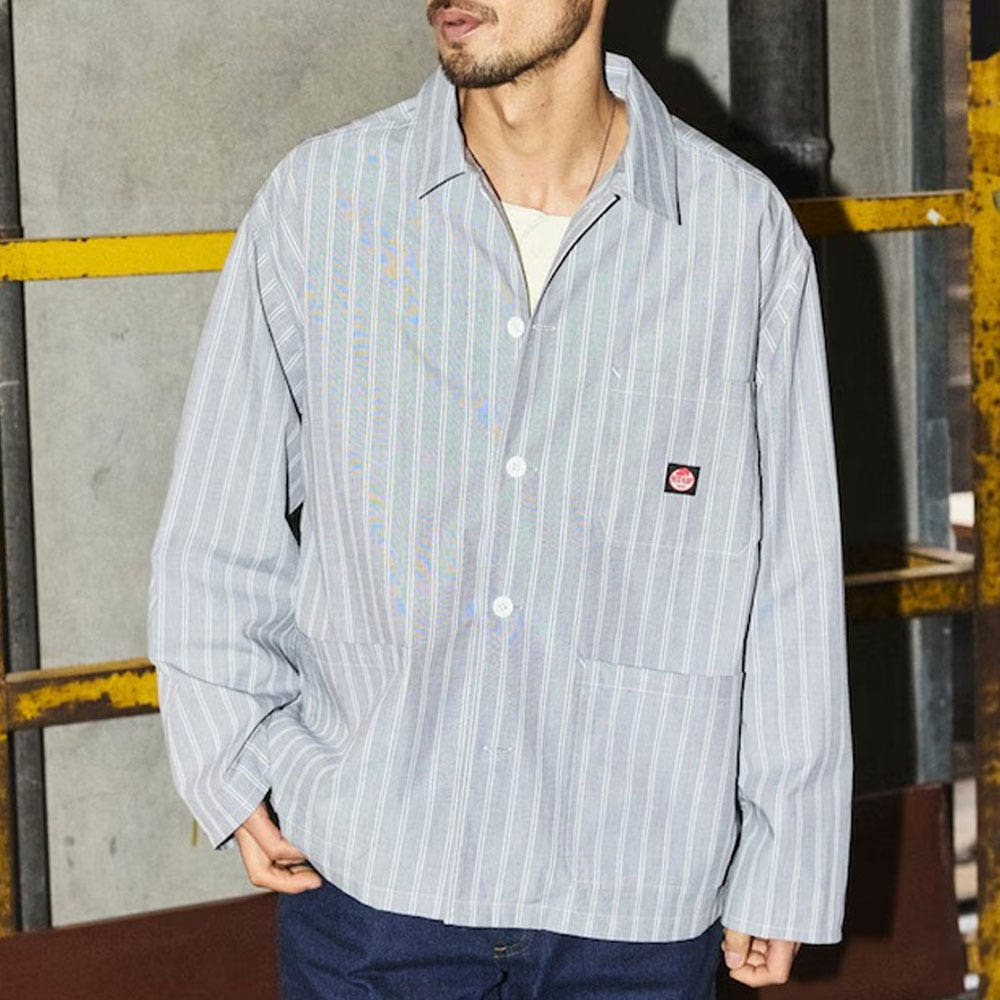 프릭스스토어 레드캡 별주 워크 스트라이프 셔츠 커버올 3컬러 1001311600005