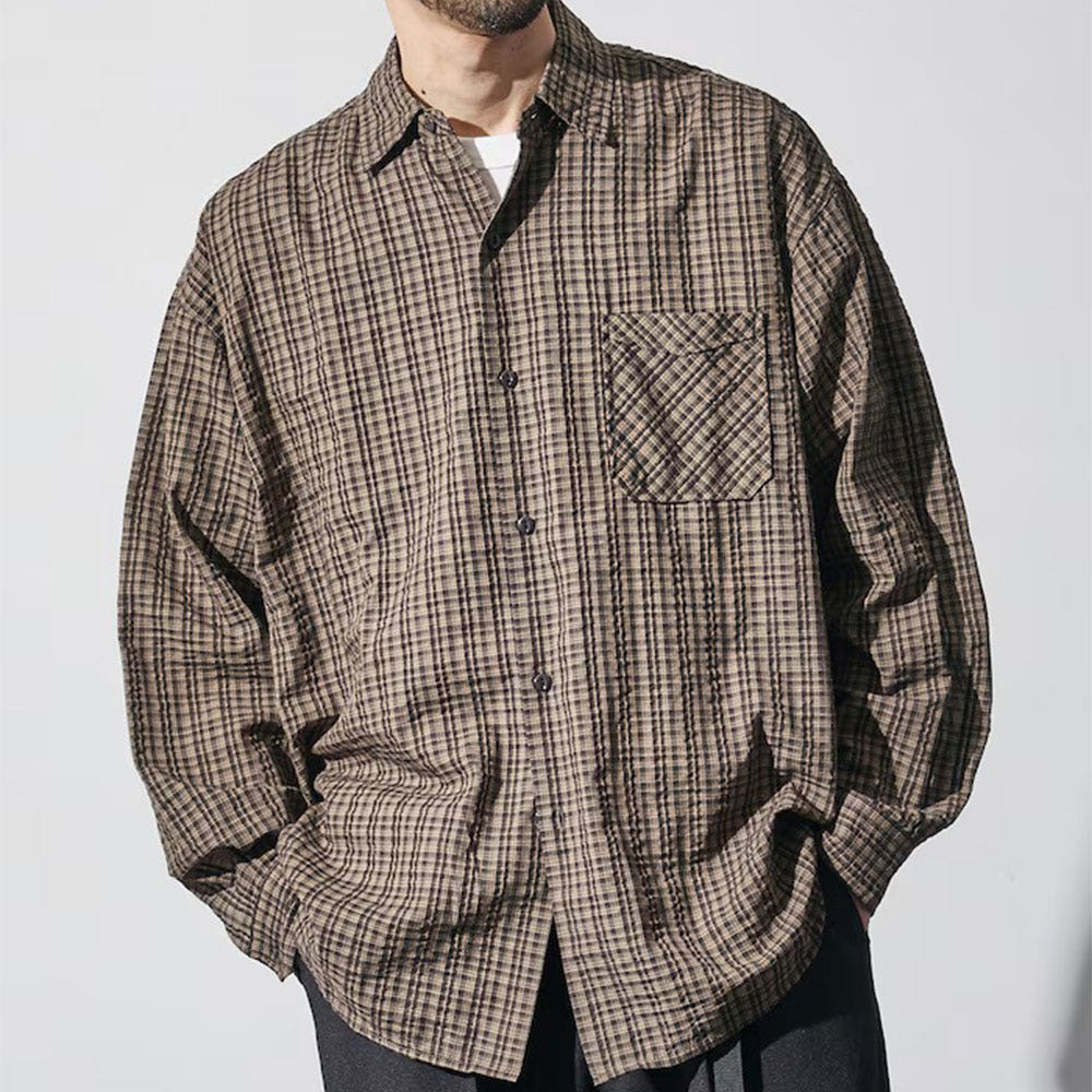 프릭스스토어 힌슨 별주 시아사커 레귤러카라 롱슬리브 체크 셔츠 3컬러 1001233600042