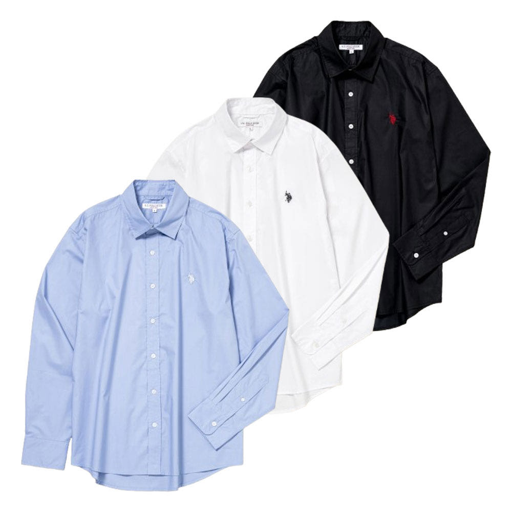 U.S. POLO ASSN. 유에스폴로에센 레귤러 카라 브로드 셔츠 더블홀스맨 자수 3컬러 PLM52709