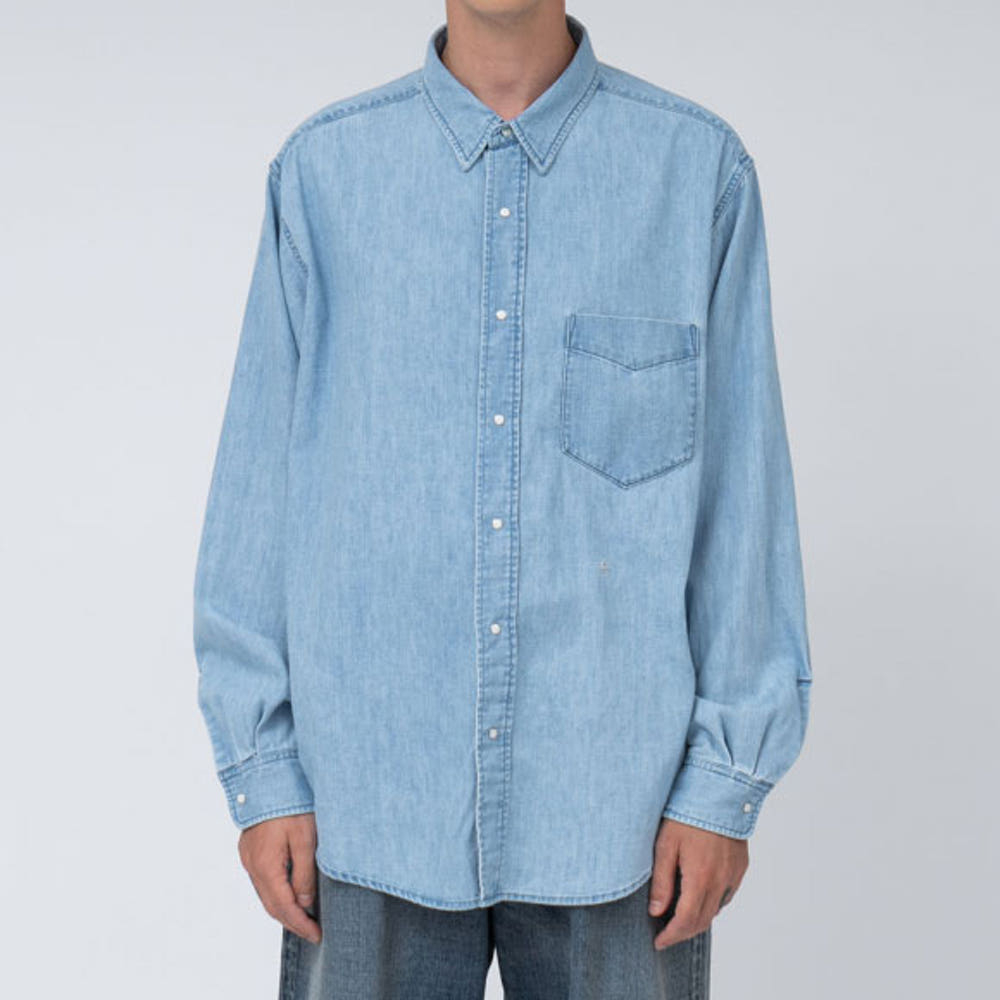 나나미카 레귤러 카라 라이트 데님 셔츠 2컬러 S25SG087