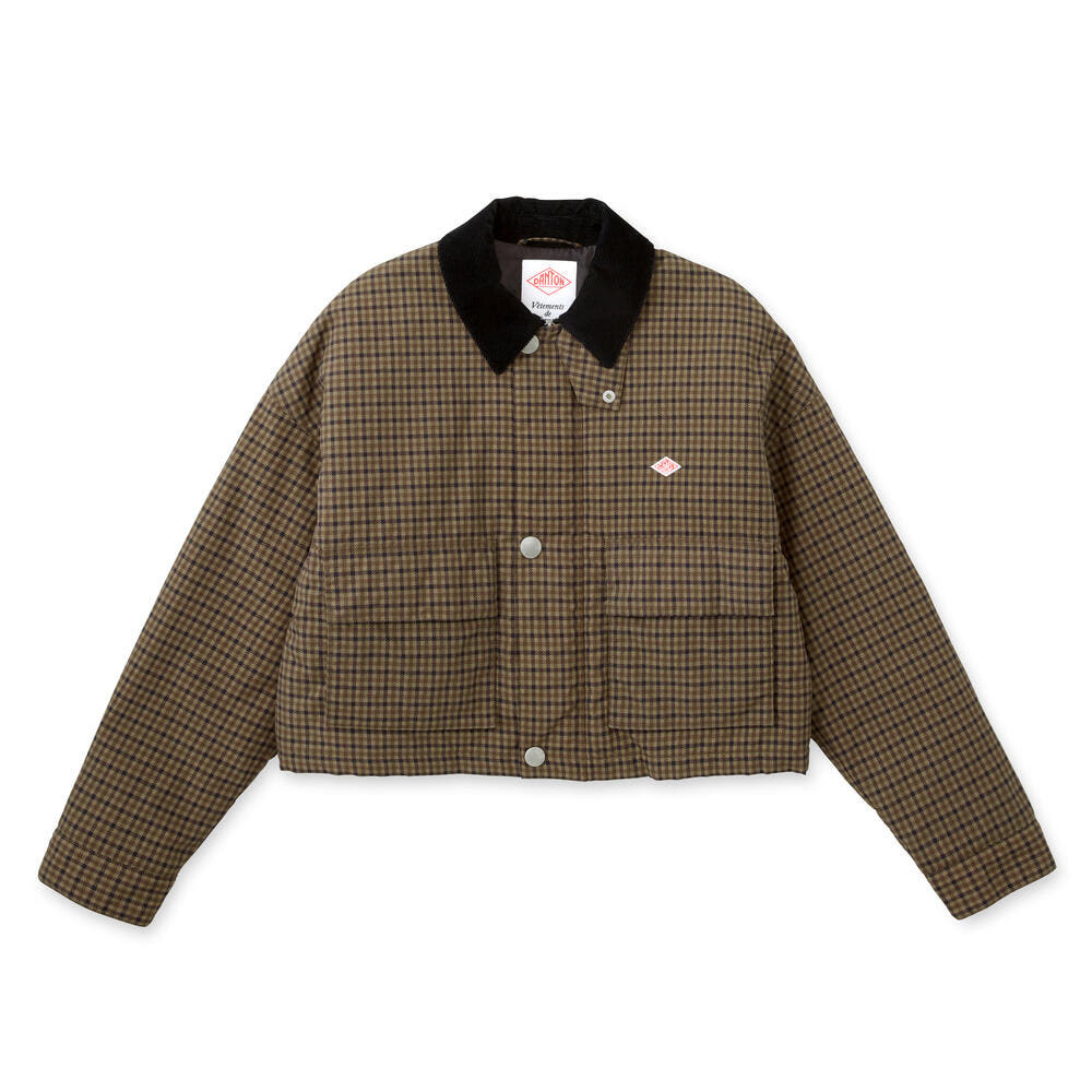 단톤 여성 나일론 투사 숏 재킷 체크 브라운계1 DT-A0522 PNN DNB252L101-0003