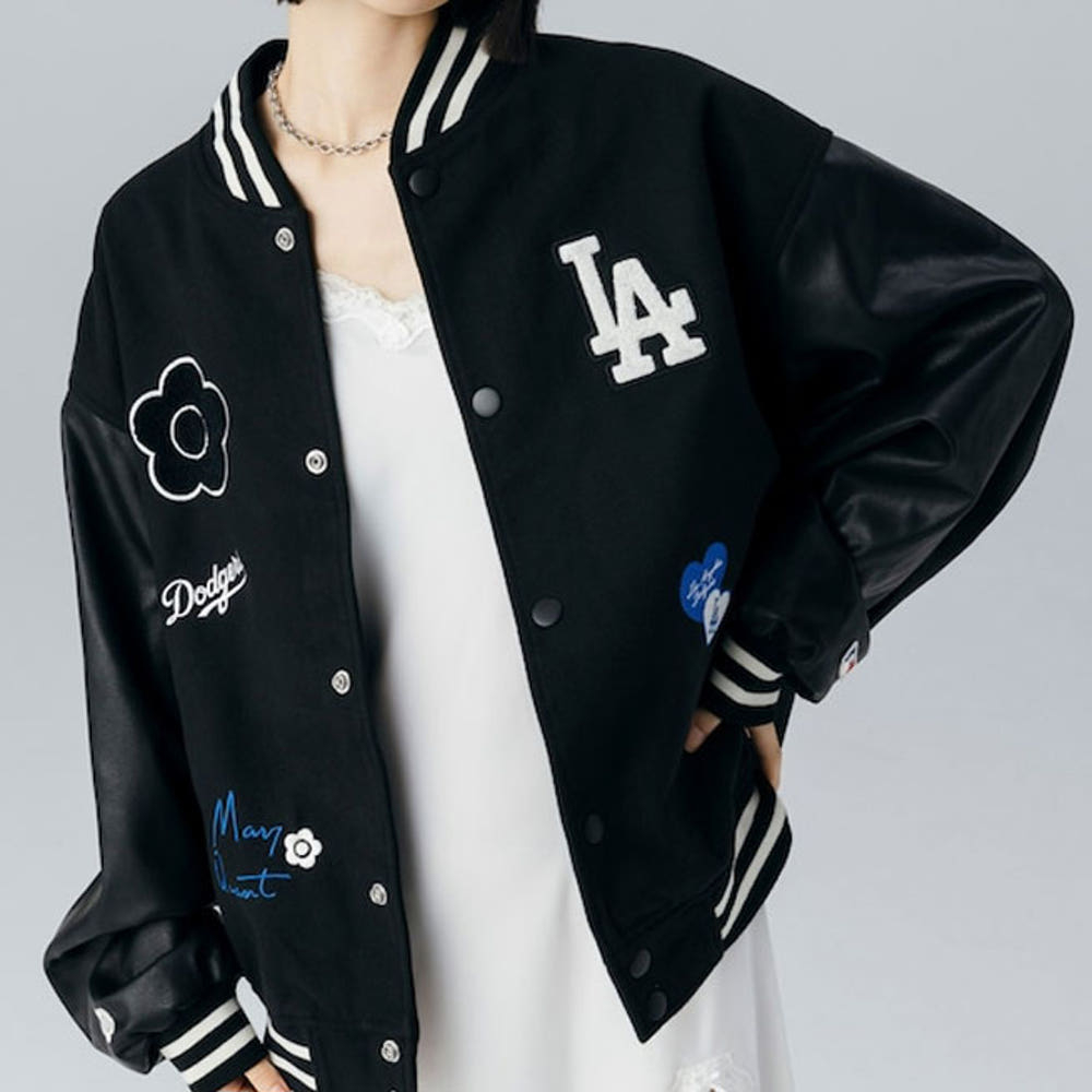 퍼블럭스 MARY QUANT 패치 스타디움 자켓 점퍼 3컬러 3151375300001