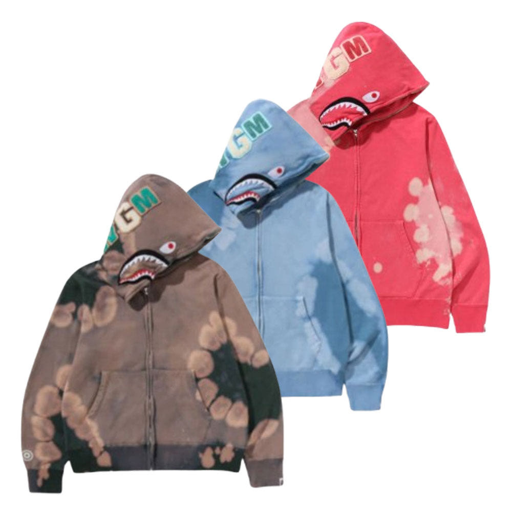 베이프 핸드 다이 샤크 풀집 후디 3컬러 1L30115002