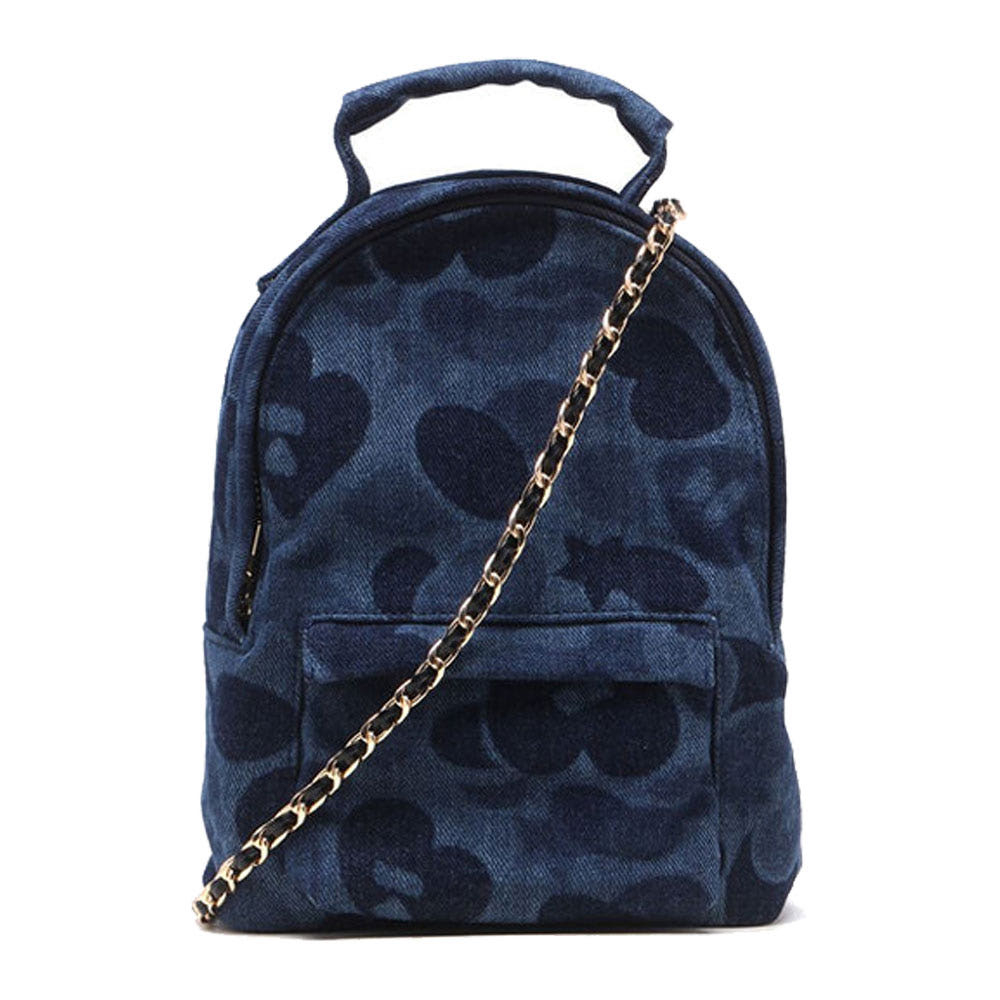 베이프 카모 데님 미니 백팩 핸드백 인디고 CL70289304