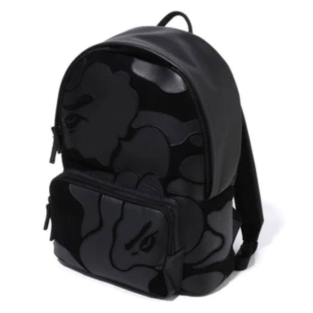 베이프 카모 패치 레더 데이백 백팩 블랙 1L30189004