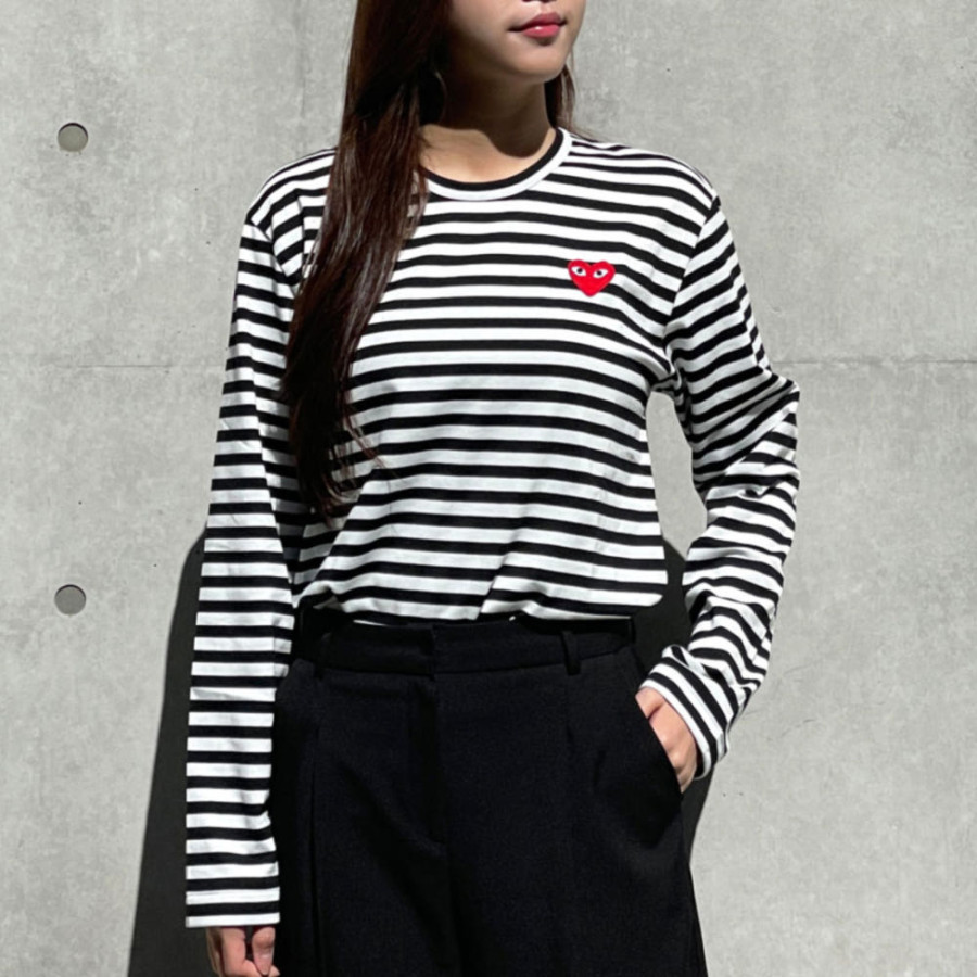 꼼데가르송 보더티 레드와펜 남녀공용 AX-T164-051