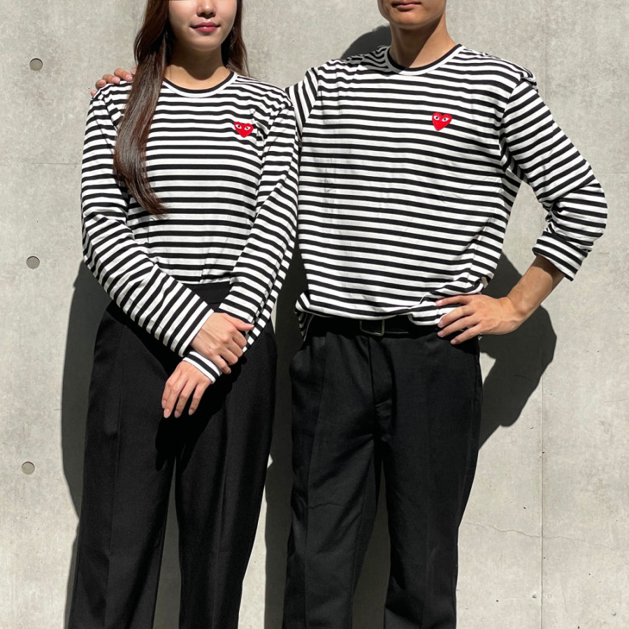 꼼데가르송 보더티 레드와펜 남녀공용 AX-T164-051