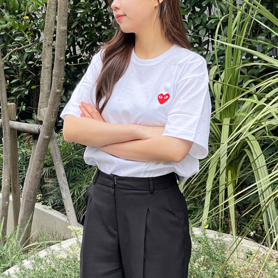 꼼데가르송 반팔티 레드와펜 블랙와펜 남녀공용 AX-T108-051