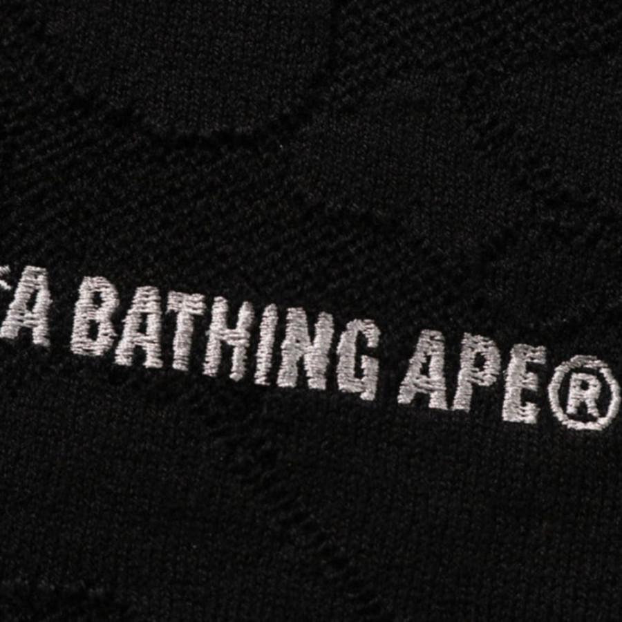 베이프 솔리드 카모 자카드 릴렉스핏 폴로 셔츠 블랙 1L30112302