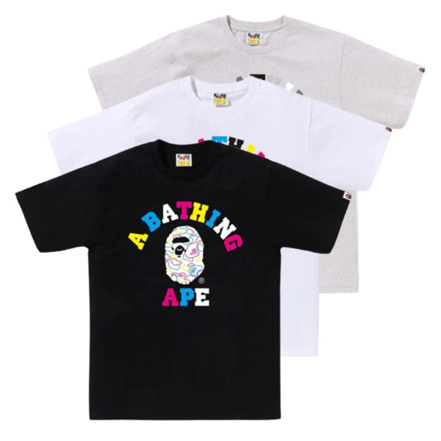 베이프 네온 카모 컬리지 반팔 티셔츠 3컬러 1L30110038