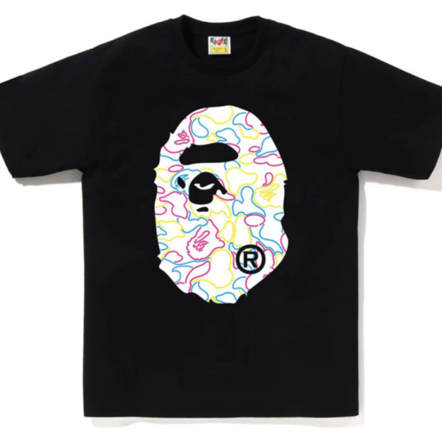 베이프 네온 카모 빅 에이프 헤드 반팔 티셔츠 3컬러 1L30110039