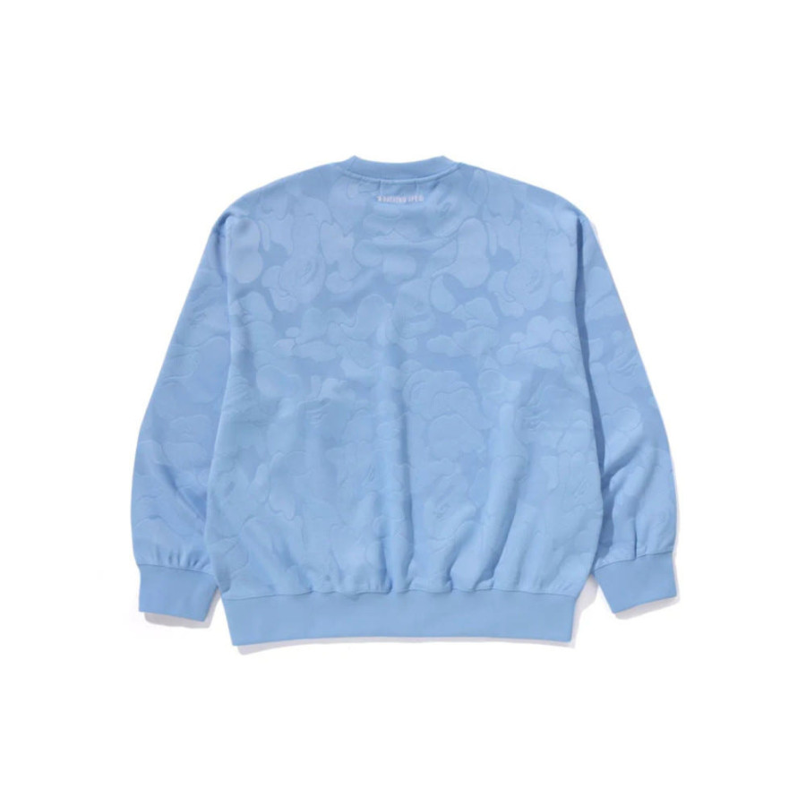 베이프 솔리드 카모 자카드 원 포인트 릴렉스핏 크루넥 스웻셔츠 3컬러 1L30113305