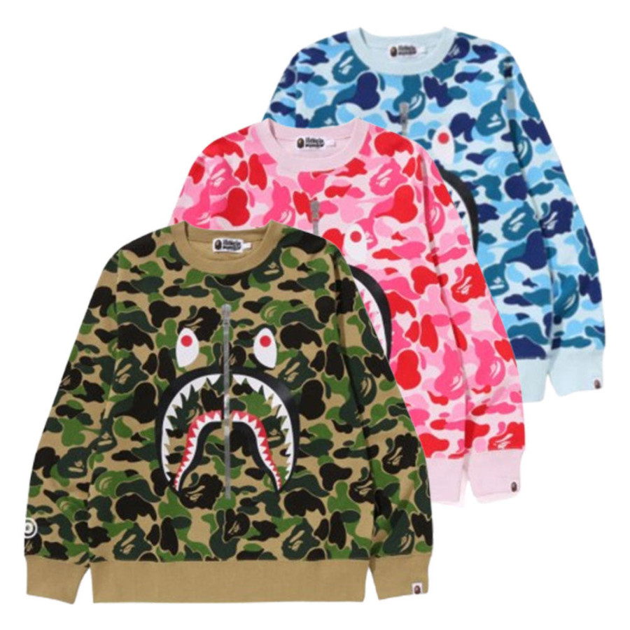 베이프 ABC 카모 샤크 크루넥 스웻셔츠 3컬러 1L30113007
