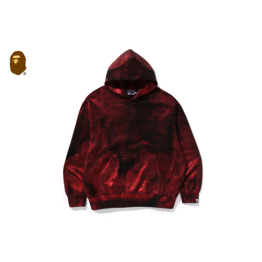 베이프 코팅 엠보싱 로고 릴렉스핏 풀오버 후디 2컬러 1L30114318