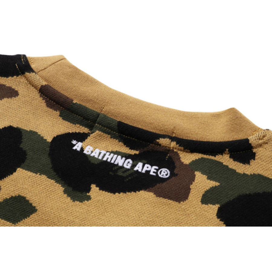 베이프 1ST 카모 자카드 컬리지 릴렉스핏 크루넥 스웻셔츠 2컬러 1L30113307