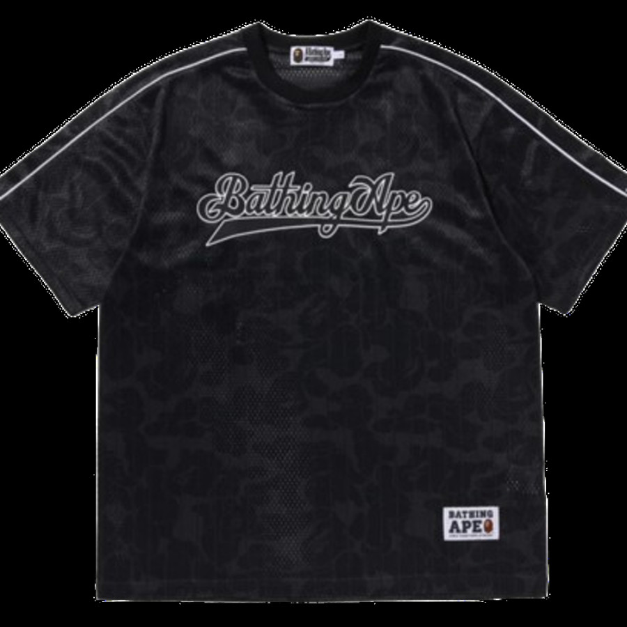 베이프 카모 스트라이프 야구 로고 릴렉스 핏 티셔츠 2컬러 1L30109007