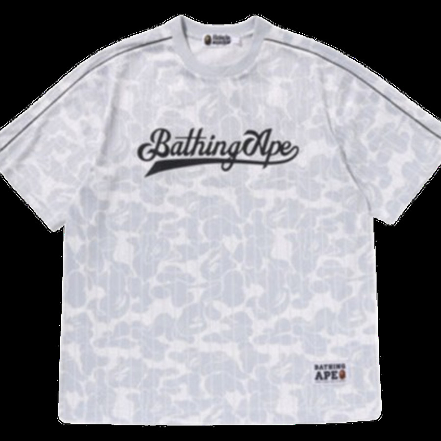 베이프 카모 스트라이프 야구 로고 릴렉스 핏 티셔츠 2컬러 1L30109007