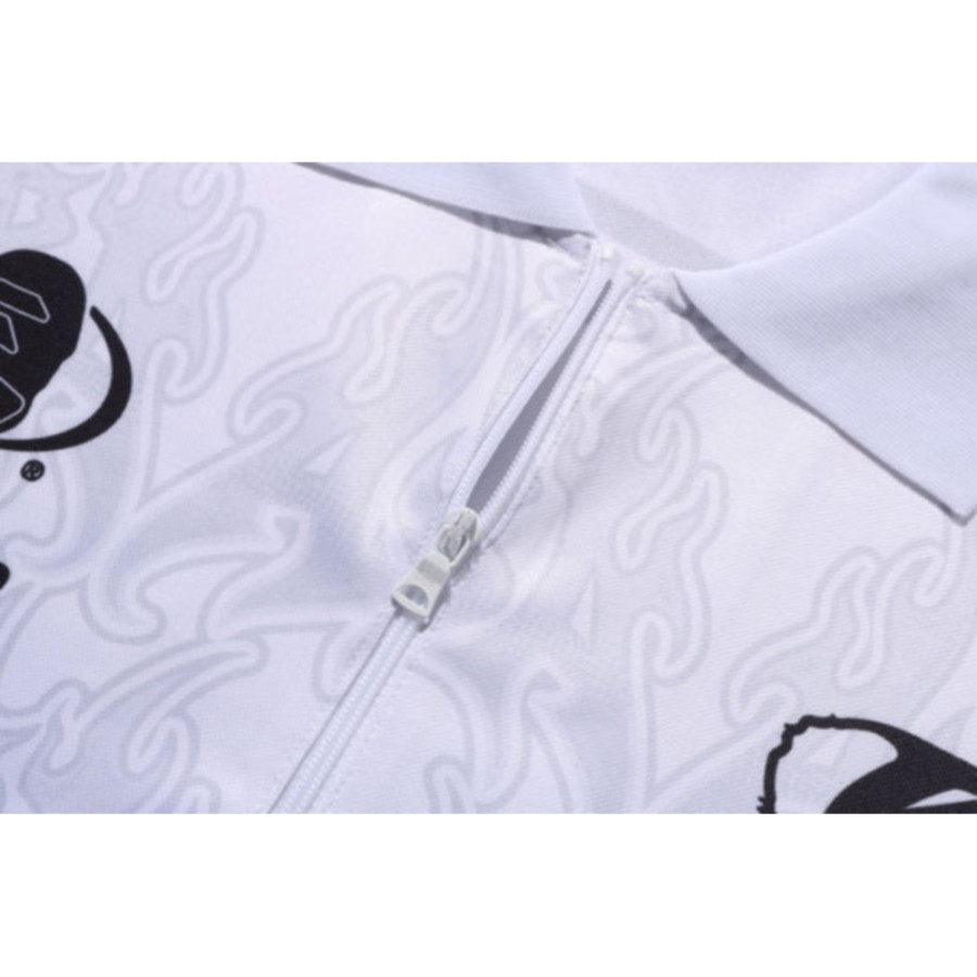 베이프 플레임 패턴 오버롤 프린트 하프집 릴렉스핏 폴로 셔츠 2컬러 1L30112304