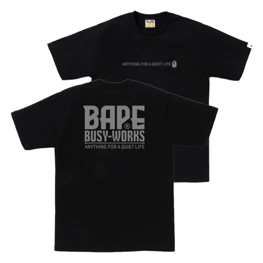 베이프 리플렉터 인더스트리얼 로고 반팔티 블랙 1L30110050