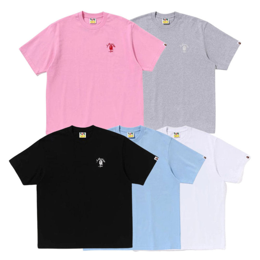 베이프 원포인트 컬리지 릴렉스핏 반팔 티셔츠 5컬러 1L30110304