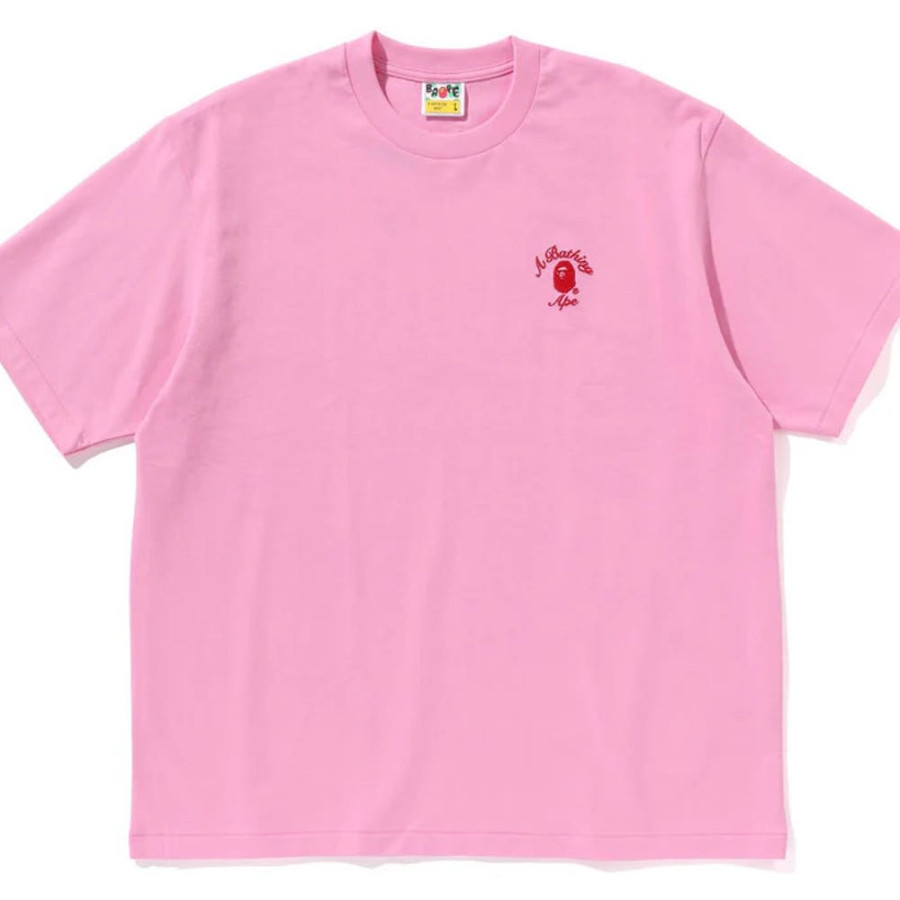 베이프 원포인트 컬리지 릴렉스핏 반팔 티셔츠 5컬러 1L30110304