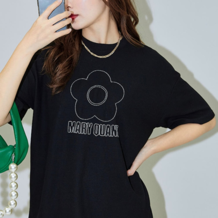 퍼블럭스XMARY QUANT 자수 와플 티셔츠 3컬러 3223375300007