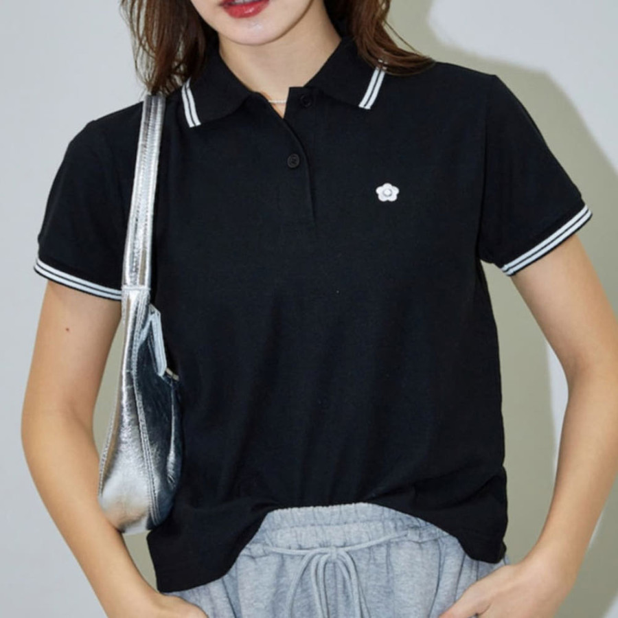 퍼블럭스 MARY QUANT 원포인트 자수 카노메 폴로 셔츠 4컬러 3223375300005