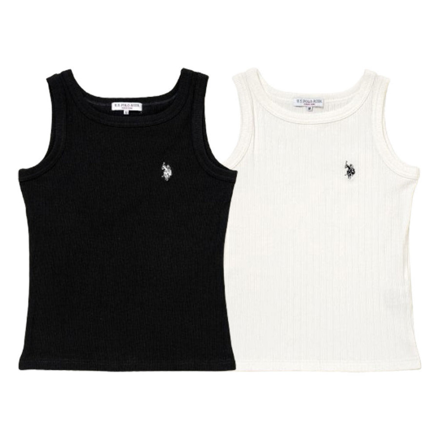 U.S. POLO ASSN. 유에스폴로에센 리브 탱크탑 더블홀스맨 자수 2컬러 PLL52242