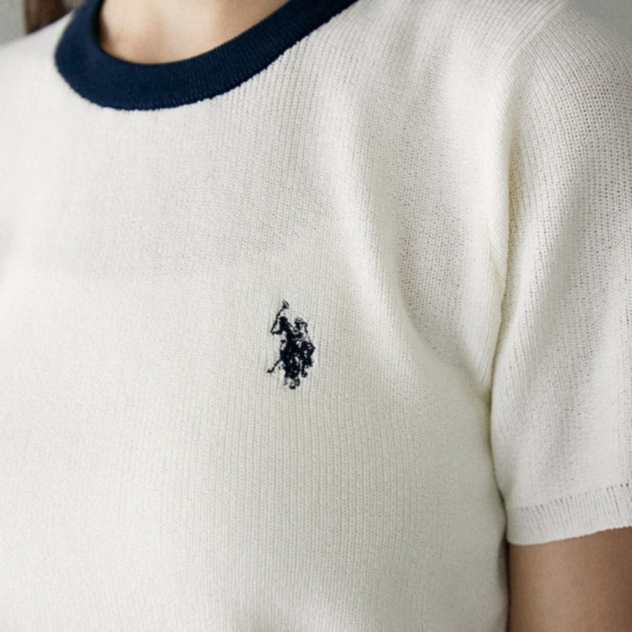 퍼블럭스 U.S. POLO ASSN. 유에스폴로에센 별주 칼라 배색 디자인 서머 니트 티셔츠 3컬러 3233291600002