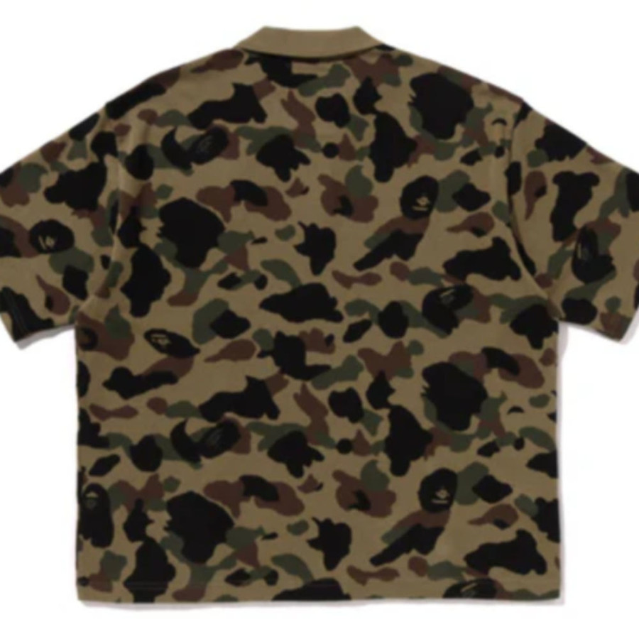 베이프 1ST 카모 자카드 로고 릴렉스핏 폴로 셔츠 그린 1L80112302