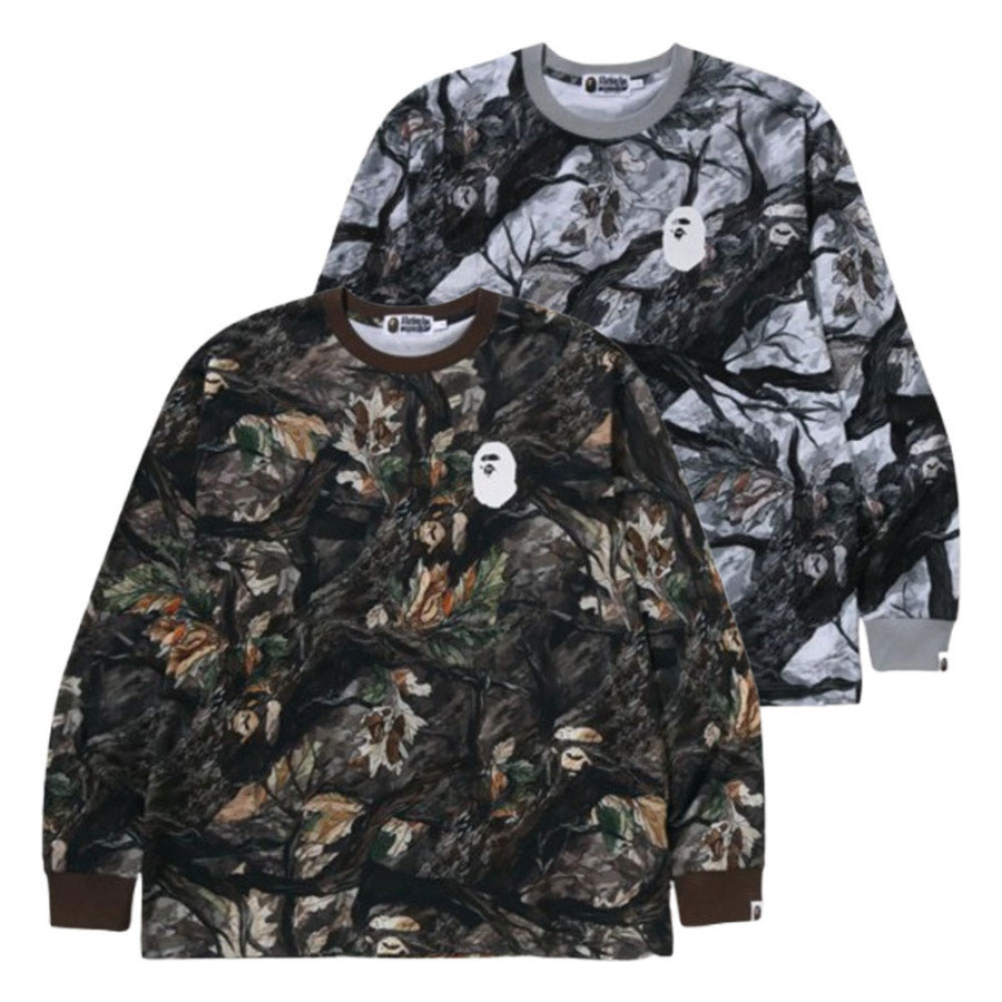 베이프 트리 엣지 카모 릴렉스핏 LS 티셔츠 2컬러 1L80111011