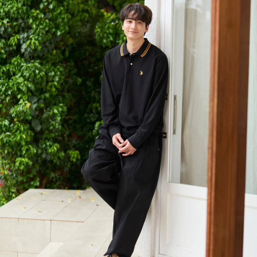 U.S. POLO ASSN. 유에스폴로에센 더블 호스맨 자수 긴소매 폴로 셔츠 4컬러 PLM52220