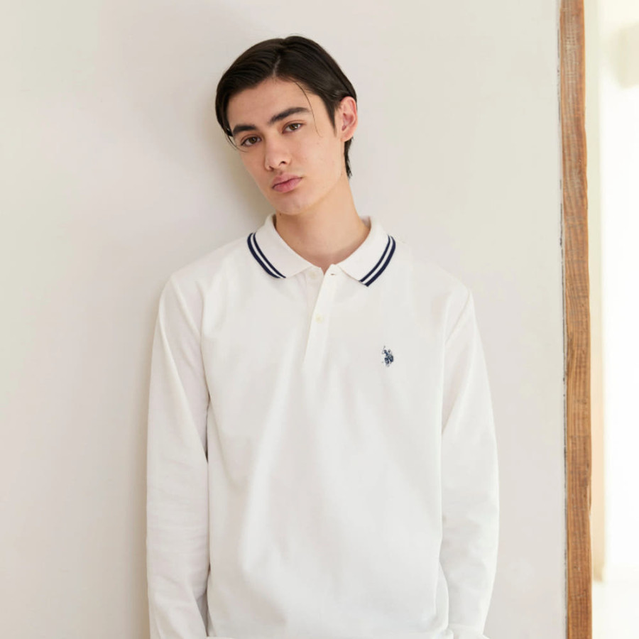 U.S. POLO ASSN. 유에스폴로에센 더블 호스맨 자수 긴소매 폴로 셔츠 4컬러 PLM52220